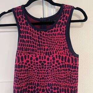 Line Knitwear- Pink and Navy Fit Flare Sleeveless Dress- Size Medium NWOT